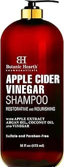 BOTANIC HEARTH Apple Cider Vinegar Shampoo - Clarifying and Nourishing, Reduces Itchy Scalp, Dandruff & Frizz - Sulfate Free, for All Hair Types, Men and Women - 16 fl oz