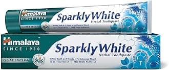 Himalaya Since 1930 Sparkly White Herbal Toothpaste Free from Chemical Bleach Remove Surface Stains from Teeth -100ml