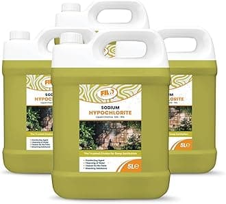 FILO Sodium Hypochlorite Patio Cleaner 4x5L – Brick Cleaner for Patios, Driveways & Outdoor Surfaces, Professional Strength Cleaning Solution for Routine Exterior Maintenance.