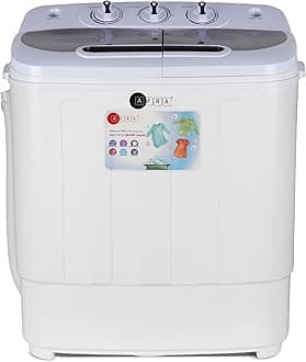 AFRA Twin Tub Baby Washing Machine, 3.6kg Capacity, 220-240V, 50-60Hz, Non-Slip Foot Pad, Elution Separation, Compact Size, Spin and Dry, AF-3624BWTT, 1 Year Warranty.