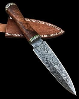 DG-28 Handmade Damascus Steel Knife – Beautiful Rose Wood Handle