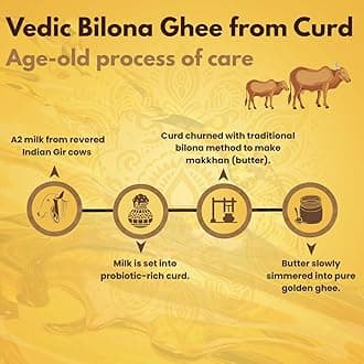 Earthen Story A2 Ghee from Gir Cow 500ml | A2 cow ghee bilona method from curd | 100% Pure, Natural & Healthy | A2 gir cow ghee in Glass Jar | Lab Tested