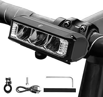 Suruid Super Bright LED Bike Light, USB Rechargeable Bicycle Headlight, Waterproof Bike Headlight, Waterproof Bike Headlight,Daytime Running Light,MTB Off-Road Cycling Commuting