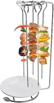 Stainless Steel Kebab Rack Hanging Rack Upright BBQ Skewers Stand Reusable Sticks for Grilling Meat and BBQ, Suitable for Outdoor Cooking