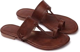 GenericKaran Footwear Kolhapuri Slippers for Women Stylish | Slip-Ons Flat Heel Fashion Sandals & Ethnic Chappal for Girls | 3 to 8 Sizes