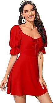 AahwanWomen's & Girls' Black Solid Ruched Detail A-line Mini Dress