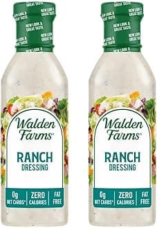 Walden Farms Ranch Dressing - Calorie-Free, Gluten-Free, Low Carb, Keto-Friendly, Sugar-Free, Dairy-Free Creamy Ranch Flavor - 2 Pack Value Pack, 12 oz Bottles