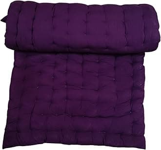 ATOOTFUSION Soft Cotton Purple Color Cotton Quilt | Foldable Light Weight Filled Single Firm Cotton Quilt Mattress| Gadda (Solid Coloured, 1 Sleeping Capacity, 3 x 6 ft or 72 x 36 Inches) (Purple)