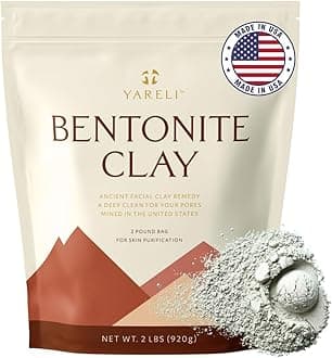 YARELI Bentonite Clay Powder Facial Mask & Cleansing Bath, Pure Indian Healing Clay, 2lb (32oz)