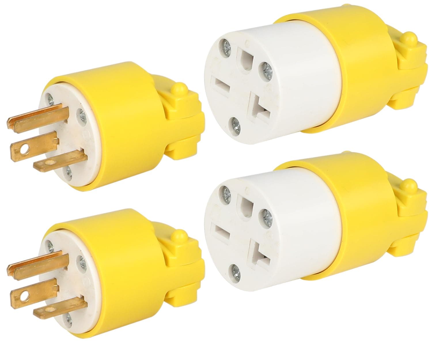 50541 4 pc. Yellow Replacement Plug and Socket Set NEMA 6-20P and NEMA 6-20R, 250V, 20A