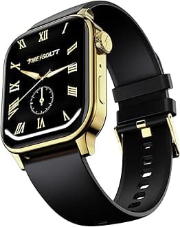Fire‑Boltt Rise Smart Watch 1.85″ HD Display with Bluetooth Calling, AI Voice Assistant, Rotating Crown,SpO2 & Heart Rate Monitor, 120+ Sports Modes,IP67 Waterproof Smart Watch for Men & Women - Black
