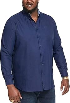 D555 Richard Basic Oxford Men's Plus Size Long Sleeve Shirt in 5 Colours 2XL to 6XL