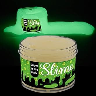 Galaxy Glow in The Dark Slime for Kids - 7OZ Party Favor Pack - DIY Putty Sludge Toys for Stress Relief and Educational Games - Clear Slime for Girls and Boys