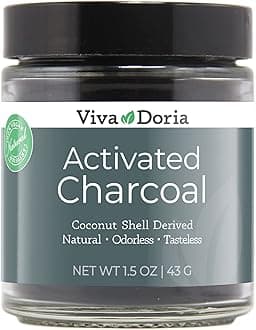 Virgin Coconut Shell Activated Charcoal Powder - Food Grade (1.5 oz glass jar)