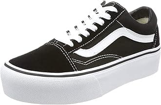 Vans Women's Old Skool Platform Trainers, (Black/White Y28), 4 Men's/5.5 Women's