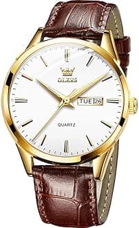 - Amazon Watches,Brown Leather Watch for Men,Men Day Date Watch,Men's Luminous Watch,Dress Watch for Men,Rose Gold Watch for Men,Men's Fashion Quartz Watch,Waterproof Brown Man Watches