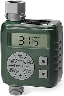 Sprinkler Timer, Zuomeng Water Timer for Garden Hose with Dual Power Design, Professional Anti-Leak Technology Ensures No More Leaks, Rain Delay, Automatic/Manual Watering System, 1 Outlet, Green