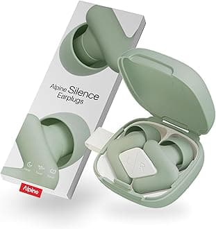 Alpine Silence Ear Plugs for Sleep, Focus & Travel - Comfortable, Travel Essential, Noise Cancelling Ear Plugs, V-Shape Snug Fit & Soft Oval Tips, 4 Sizes XS/S/M/L, Reusable - Green