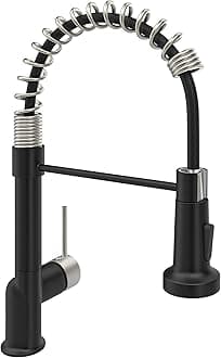 gimili brushed nickel + black kitchen faucet