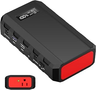 powkey 88Wh Portable Power Station 24000mAh Camping Solar Generator(Solar Panel Not Included) Lithium Battery Power 110V/65W AC, DC, USB QC3.0 for Home Camping Emergency Backup Black