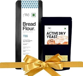 TWF Combo- TWF Bread Flour T55 - Premium Unbleached All Purpose Flour for Breads, Buns & Pizzas (1 kg) with TWF Active Dry Yeast (100 g)