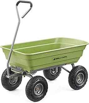 Gorilla Carts Poly Garden Dump Cart with Steel Frame, 600-lbs. Cap