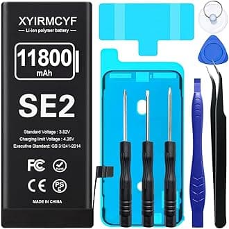 11800mAh Super Capacity Battery Compatible with iPhone SE2 (SE 2020 2nd Generation), 0 Cycle Li-Polymer Replacement Battery for iPhone SE 2020, with Professional Repair Tool Kit