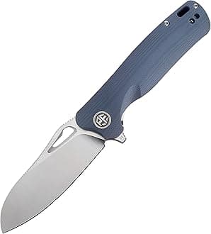 Petrified Fish PF868 Bunta ,3.35" D2 Satin Blade,146g G10 Handle Front Flipper Folding knife (Gray G10, Satin)