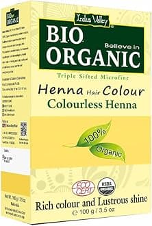 Indus Valley Bio Organic Natural Henna Hair Color Colourless 100gm| 100% Gray Hair Coverage And Long Lasting Hair Dye | Vegan and Cruelty-Free