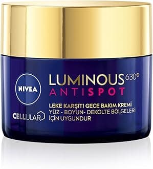 NIVEA Luminous 630 Anti Dark-Spot Night Cream (50ml), Dark-Spot Correcting Night Face Cream, Revitalises Skin Complexion with Hyaluronic Acid