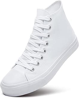 Men's High Top Canvas Sneakers Lace Up Classic Casual Walking Shoes