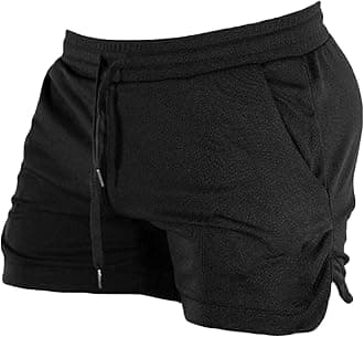 Maiyifu-GJ Men's Casual Bodybuilding Gym Shorts Workout Training Quick Dry Short Pants Lightweight Fitness Exercise Shorts (Black,X-Large)