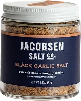 Black Garlic Salt â€“ Kosher Sea Salt, Non-Iodized, Made in USA, Non-GMO, Steak Seasoning, Umami Flavored, Real Salt â€“ 2.5oz