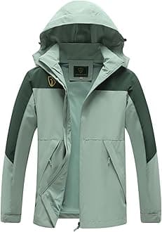 GIISAMRain Jacket for Women, Women's Waterproof Lightweight Rain Jackets Packable Raincoat Windbreaker Coat with Hood