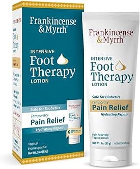Frankincense & Myrrh Foot Pain Relief Cream - Intensive Foot Therapy Lotion - Diabetic Nerve Pain Relief Cream | Restless Leg Syndrome | Frankincense Essential Oil, 3 Ounce (1-Pack)