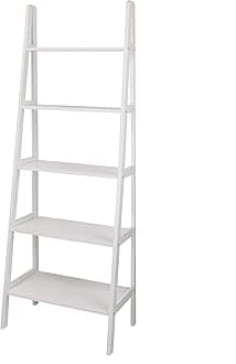 Casual Home 100% Solid Wood 5-Shelf Ladder Bookcase, Standard, 72"H, White
