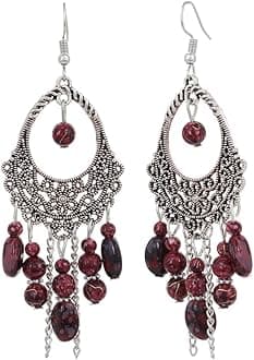 Shining Diva FashionLatest Bohemian Oxidized Silver Earrings For Women & Girls