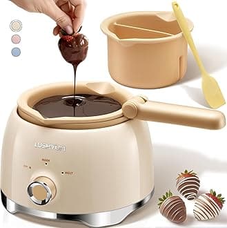 LUSHYUM Chocolate Melting Pot Candy Melts Melter with 2 Insert Pots, 4 Cups Capacity Warmer Machine, Ideal Dipping Tool Kitchen Supplies Gift for Making Cake Pop Set Covered Strawberries Cookie Cheese