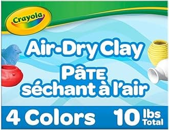 Crayola Air Dry Clay, Classic Colors, Bulk (4) Set of 2.5 lb. Resealable Buckets, Modeling Clay Alternative for Kids
