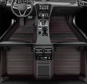 Custom Personalized Floor Mats ，Luxury Full Coverage All Weather Car Floor Mats，Anti-Slip Leather Car Mat Set ，Custom Floor Mat， for 99% of Cars, Trucks & SUV. (Streak black66red)