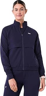 FIGSSydney Scrub Jacket for Women — 5 Pockets, Classic Fit, Mesh Lining, 4-Way Stretch Women’s Scrub Jacket