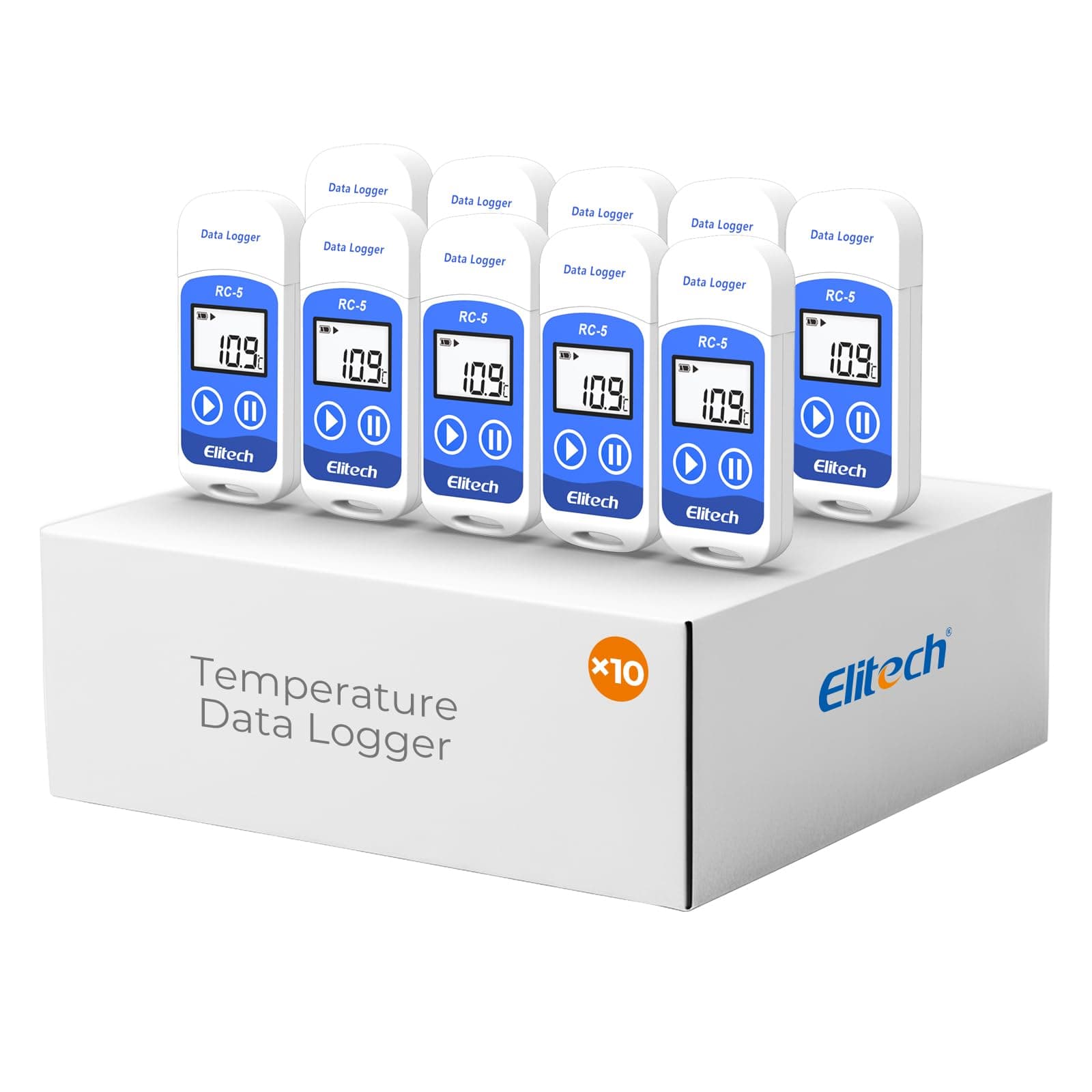 Elitech RC-5 USB Temperature Data Logger Recorder 32000 Points High Accuracy (10 Pack)