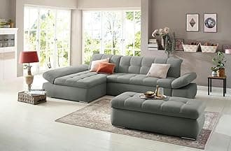 Fabrique Elementra L-Shaped Sofa Bed 5 Seater Linen Fabric Sofa Set - Premium Furniture for Home Office, Guests, and Contemporary, Comfortable Living Rooms (Left Hand Side) - Light Grey-2