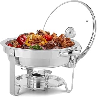 Round Chafing Dish with Glass Lid