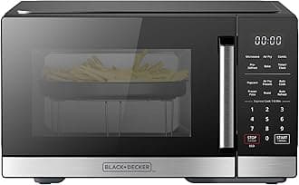 BLACK+DECKER 5-in-1 Microwave Oven with Air Fry, Combi, Bake, Roast, and Convection Cooking, 0.9 cu. ft. Countertop Microwave, Stainless Steel, 900 Watts, Child-Lock, ES9P032NA