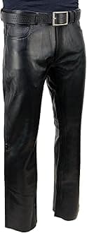 Milwaukee Leather Men's Classic Fit Leather Pants (LKM5790-BLK-36_Black_36)