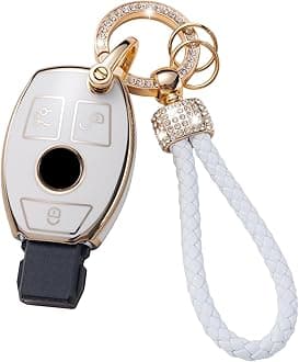 Gematay for Mercedes Benz Key Fob Cover with Lanyard, Soft TPU Key Case Shell Compatible with Mercedes Benz C E S M CLS CLK G Class Smart Key Holder
