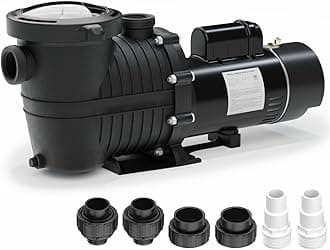 In/Above Ground Pool Pump, 2.0HP 115V/230V Dual Voltage Swimming Pool Pump with Filter Basket, 4860GPH Max Flow Circulating Pump for Saltwater and Fresh Water Pools, IP44 Waterproof, Energy Eficient