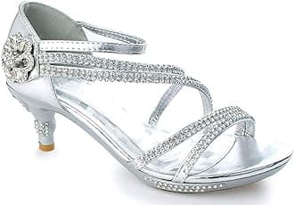 Girls' Kids Open Toe Strappy Rhinestone Dress Sandal Low Heel Shoes - Wedding, Dress, Dance, Flower Girl