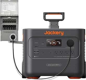 Jackery Explorer 3000 Pro Portable Power Station + Manual Transfer Switch, up to 3kW Emergency Power System, 3024Wh 3000W Solar Generator, Plug & Play Home Backup Solution